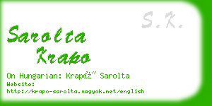 sarolta krapo business card